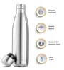 Silver 750Ml  Insulated Stainless Steel  Water Bottle