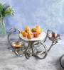 Silver Aluminium & Marble 8 Inch Appetizer Platters
