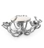 Silver Aluminium & Marble 8 Inch Appetizer Platters