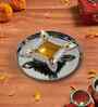Silver Aluminium Diya With Plate