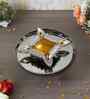 Silver Aluminium Diya With Plate