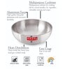 Umbra 700ml Induction Friendly Silver Aluminium Kadhai with Lid
