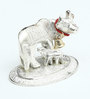Silver Aluminium Oval Cow Baby Religious Idol