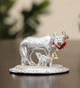 Silver Aluminium Oval Cow Baby Religious Idol