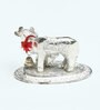 Silver Aluminium Oval Cow Baby Religious Idol