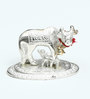 Silver Aluminium Oval Cow Baby Religious Idol