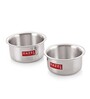 Lucca Induction Friendly Silver Aluminium (Set of 2) Cooking Pot