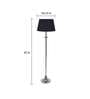 Black Cotton Shade Club Floor Lamp With Aluminium Base
