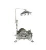 Silver Aluminium Singhasan In Metal Antique Silver Plated Idol