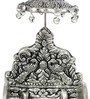 Silver Aluminium Singhasan In Metal Antique Silver Plated Idol