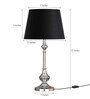 Hertz Black Cotton Shade Night Lamp With Aluminium Base