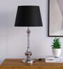 Hertz Black Cotton Shade Night Lamp With Aluminium Base