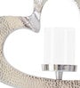Decorative Heart Silver Aluminium Candle Holder
