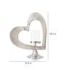 Decorative Heart Silver Aluminium Candle Holder