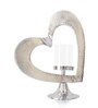 Decorative Heart Silver Aluminium Candle Holder