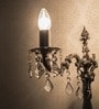 Groove Brass and Crystal Candle Wall Light (Silver)