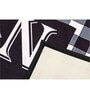 Silver Checkered Polyester Antiskid Machine Made Floor Runner and Door Mat Combo