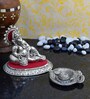 Silver Combo of Lord Ganesha Idol And Incense Stick Holder