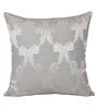 Silver Traditional Ethnic Cotton 14 x 14 Inches Cushion Cover
