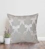 Silver Traditional Ethnic Cotton 14 x 14 Inches Cushion Cover