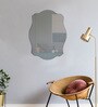 Glass Abstract Wall Mirror in Silver colour