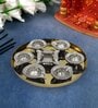 Silver Diya Set With Thali For Decor And Pooja Set Of 8