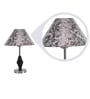 Silver Fabric Shade Table Lamp with Silver Base