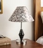 Silver Fabric Shade Table Lamp with Silver Base