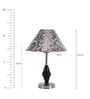 Silver Fabric Shade Table Lamp with Silver Base