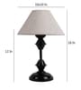 Silver Fabric Shade Table Lamp with Black Base