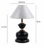 Silver Fabric Shade Table Lamp with Black Base