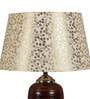 Ravenna Silver Fabric Shade Night Lamp With Teracotta Base