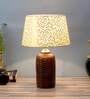 Ravenna Silver Fabric Shade Night Lamp With Teracotta Base
