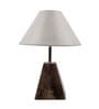 Silver Fabric Shade Table Lamp with Brown Base