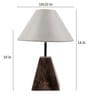Silver Fabric Shade Table Lamp with Brown Base