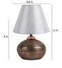 Silver Fabric Shade Table Lamp with Golden Base