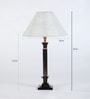 Silver Fabric Shade Table Lamp with Brown Base