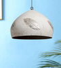 Silver Feather Cement Single Hanging Light