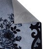 Silver Floral Polyester Velvet 5 Seater Sofa Cover