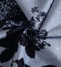 Silver Floral Polyester Velvet 5 Seater Sofa Cover