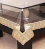 Silver Florals 1 Pc PVC 6 Seater Embellished Dining Table Cover