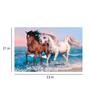 Couple Horse In Silver Canvas Framed Art Print (33 x 21 Inches)