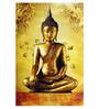 Buddha In Gold Canvas Framed Art Print (33 x 21 Inches)