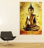 Buddha In Gold Canvas Framed Art Print (33 x 21 Inches)