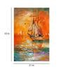 Boat In Silver Canvas Framed Art Print (33 x 21 Inches)