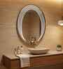 Silver Frameless LED Oval Wall Mirror 24 X 30 In