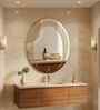 Silver Frameless LED Oval Wall Mirror 24 X 30 In