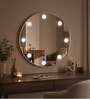 Silver Frameless Round Vanity Mirror With Lights 30 X 30 In