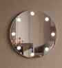 Silver Frameless Round Vanity Mirror With Lights 30 X 30 In