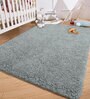 Silver Solidal Microfiber 3 x 5 Feet Machine Made Carpet